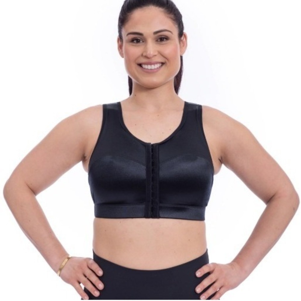 ENELL SPORT Women's High Impact Sports Bra Size 7 Black Wireless Max Support EUC